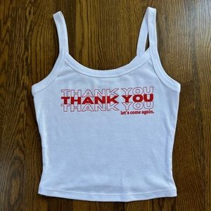 Y2K Printed Baby Tee Tank, White, New York